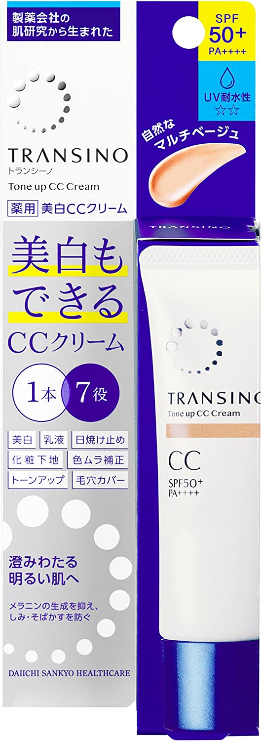 Daiichi Sankyo Healthcare Transino medicated tone up CC cream pink beige/multi-beige 30g