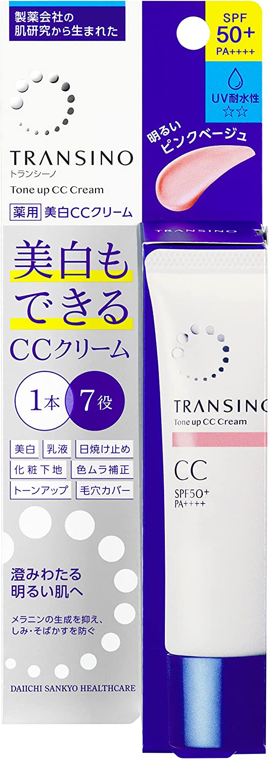 Daiichi Sankyo Healthcare Transino medicated tone up CC cream pink beige/multi-beige 30g