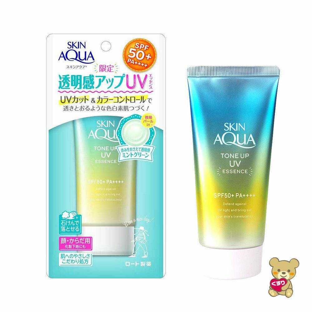 Rohto Skin Aqua tone up uv essence Limited mint green SPF50+/PA++++ 80g