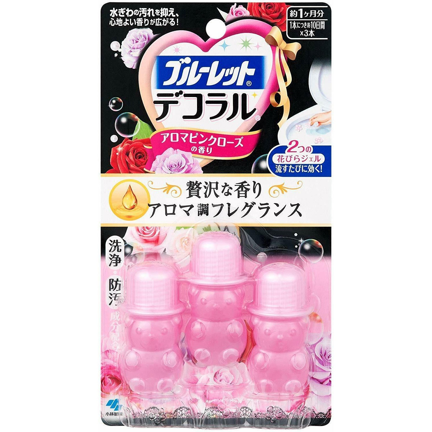 KOBAYASHI Petal-Shaped Toilet Cleansing Gel 30 days Aroma Pink Rose Japan