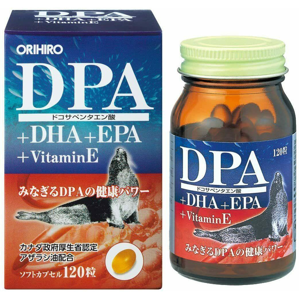  ORIHIRO DPA + DHA + EPA + VitaminE 120 Capsules for 30 Days Japan