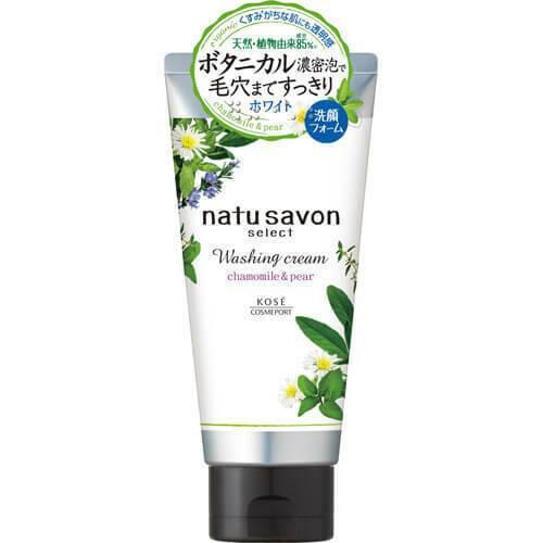 Kose Softymo Natu Savon White Face Washing Cream Chamomile & Pear