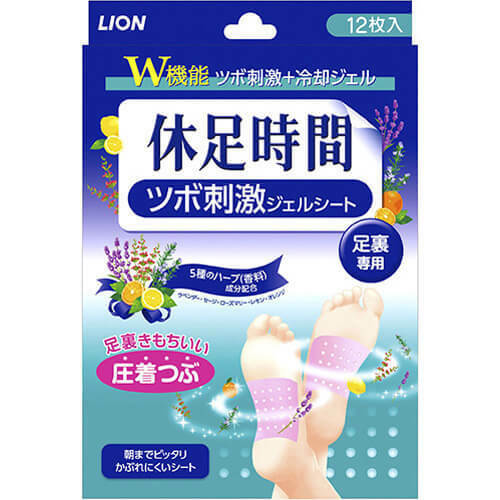 LION Japan Foot Relief Acupressure Cooling Gel Patch Sheet for Sole