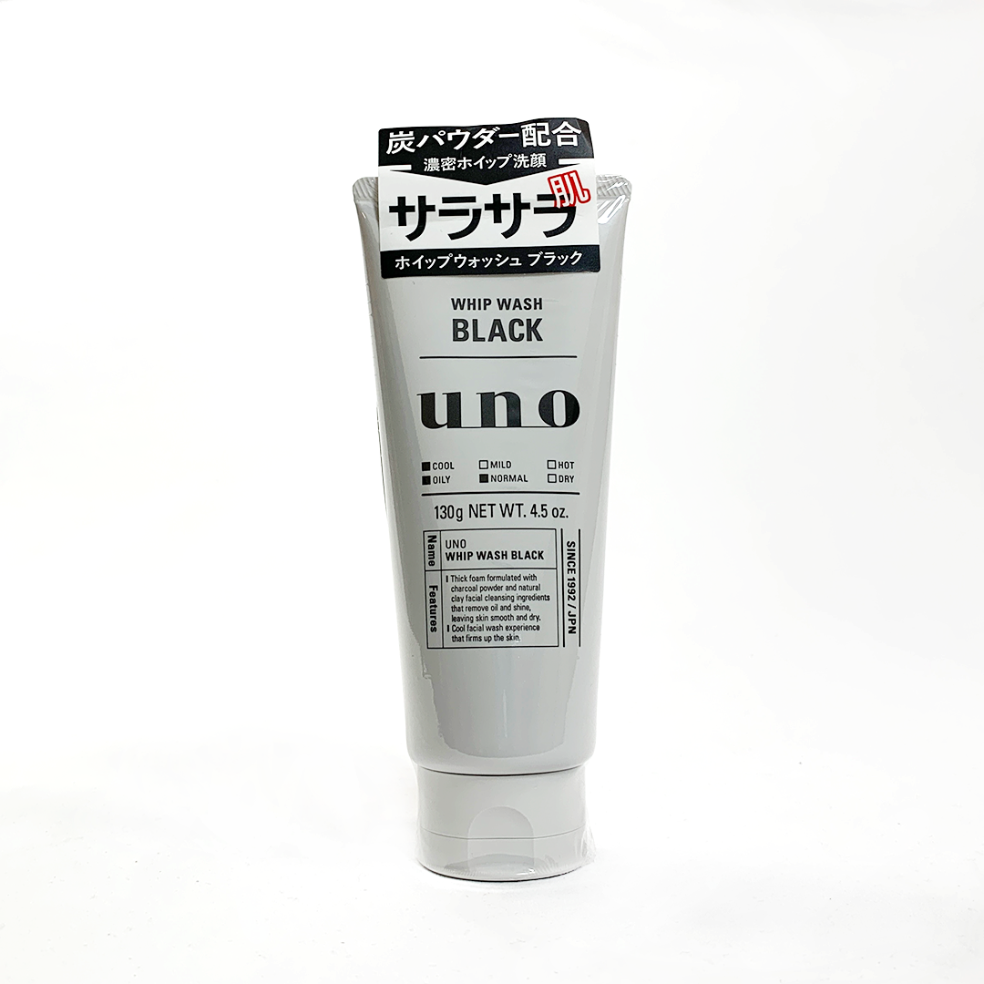 Shiseido UNO Men's Whip Wash Black Facial Cleanser 130g 