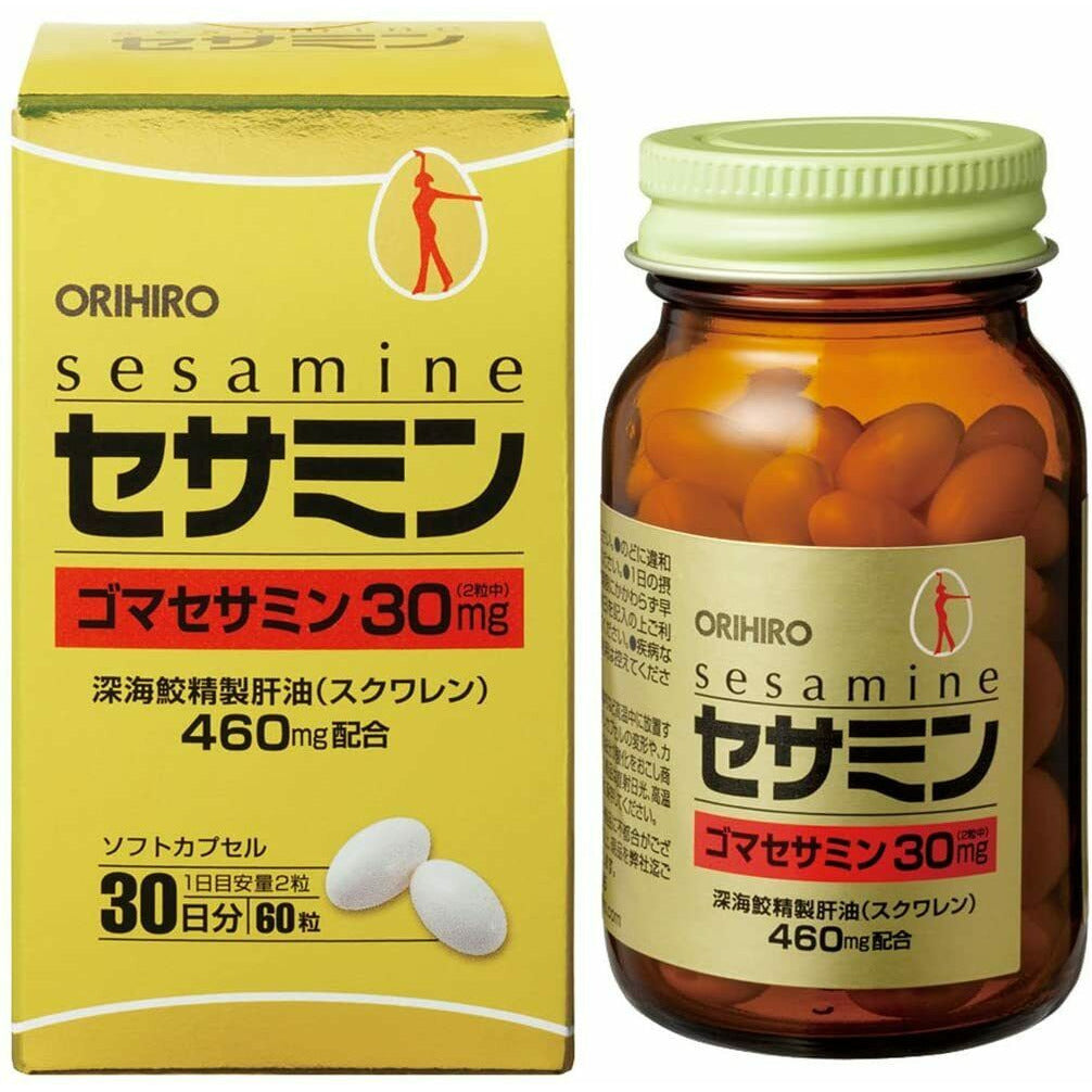  ORIHIRO Sesamin Squalene Supplement 60 Capsules for 30 Days Japan