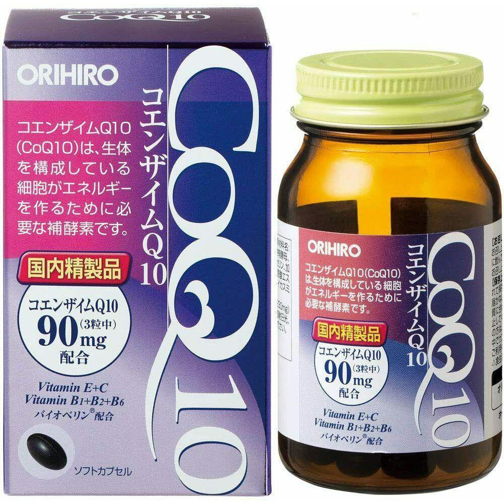  ORIHIRO Coenzyme Q10 / Vitamin Supplement 90 Capsules for 30 Days Japan