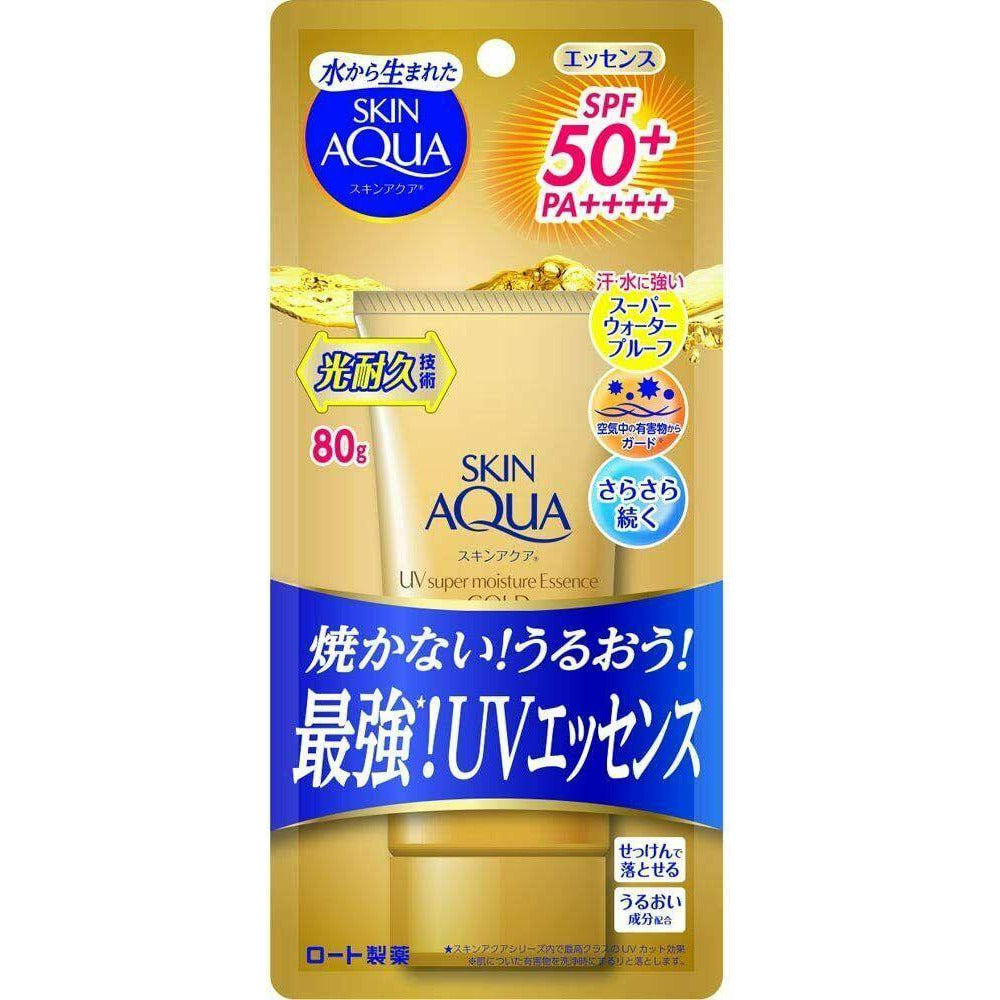 2021 Rohto SKIN AQUA Super Moisture Essence Gold Sunscreen SPF50+ /PA ++++ 80g