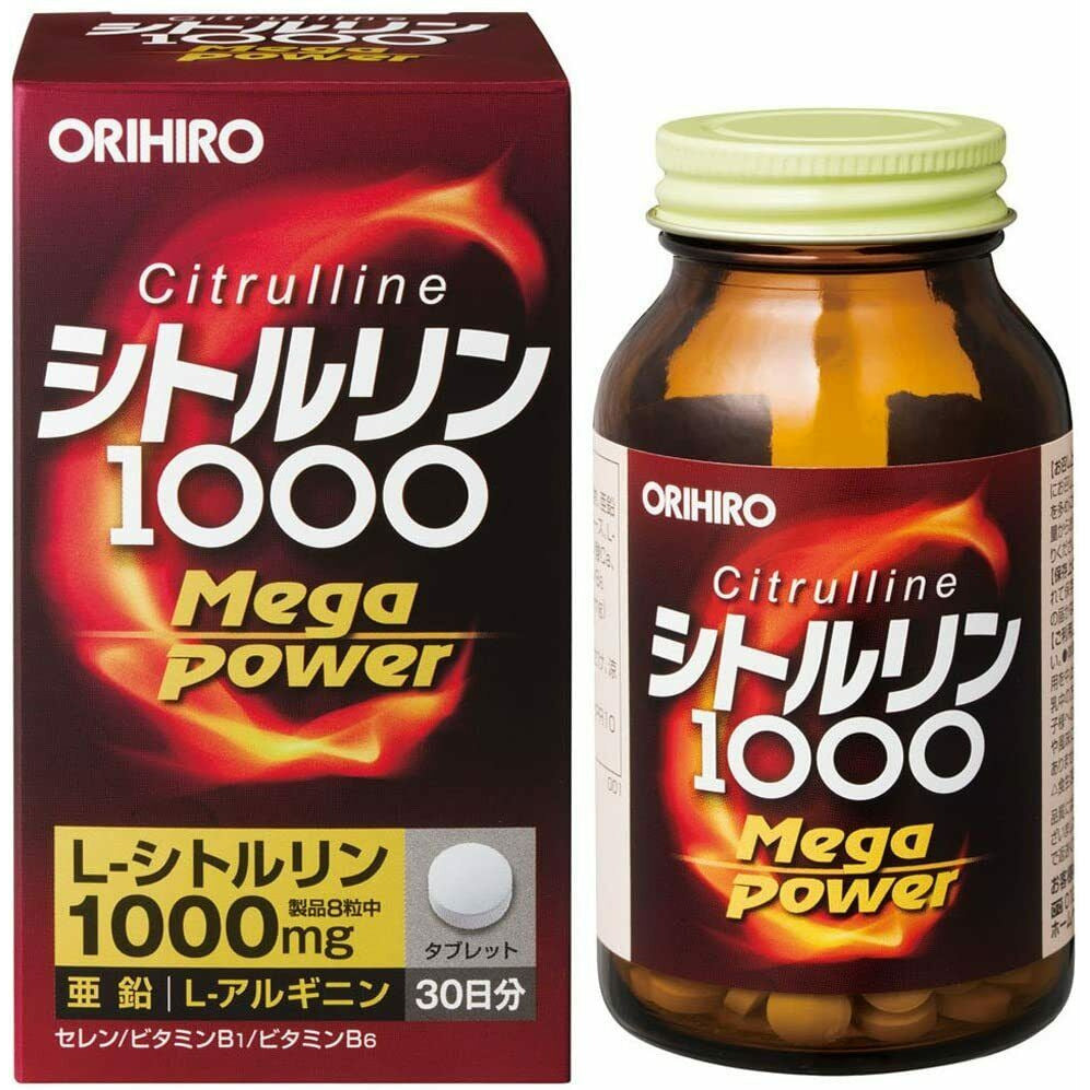  ORIHIRO Citrulline MegaPower1000 / L Arginine  240 tablets for 30 days