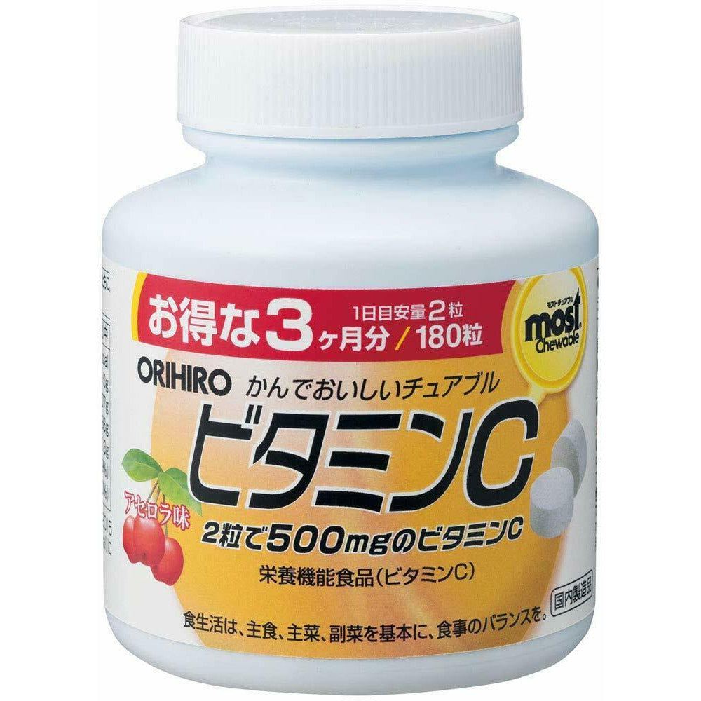 ORIHIRO Chewable Vitamin C Supplement Acerola Flavor 180 Tablets (3 months)