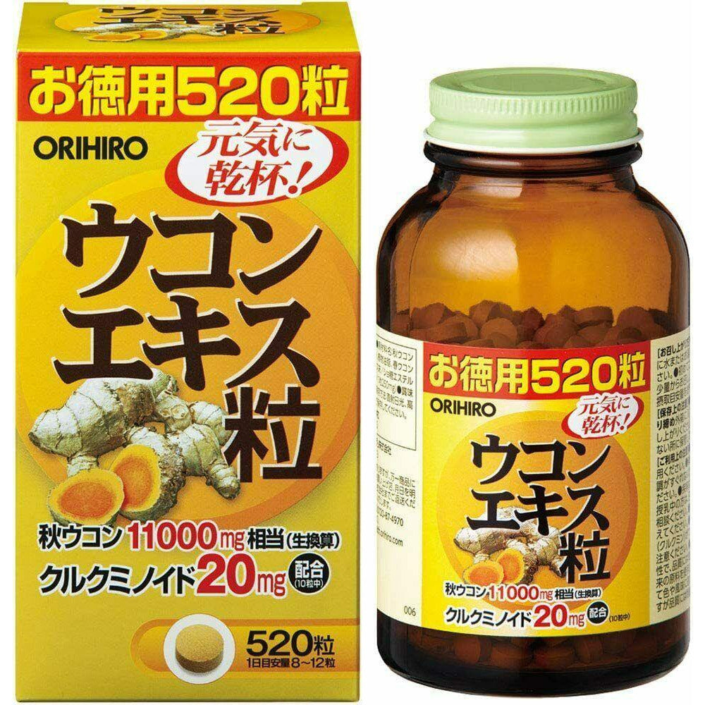  ORIHIRO Turmeric Extract 520 Tablet for 43-65 Days Supplement Japan