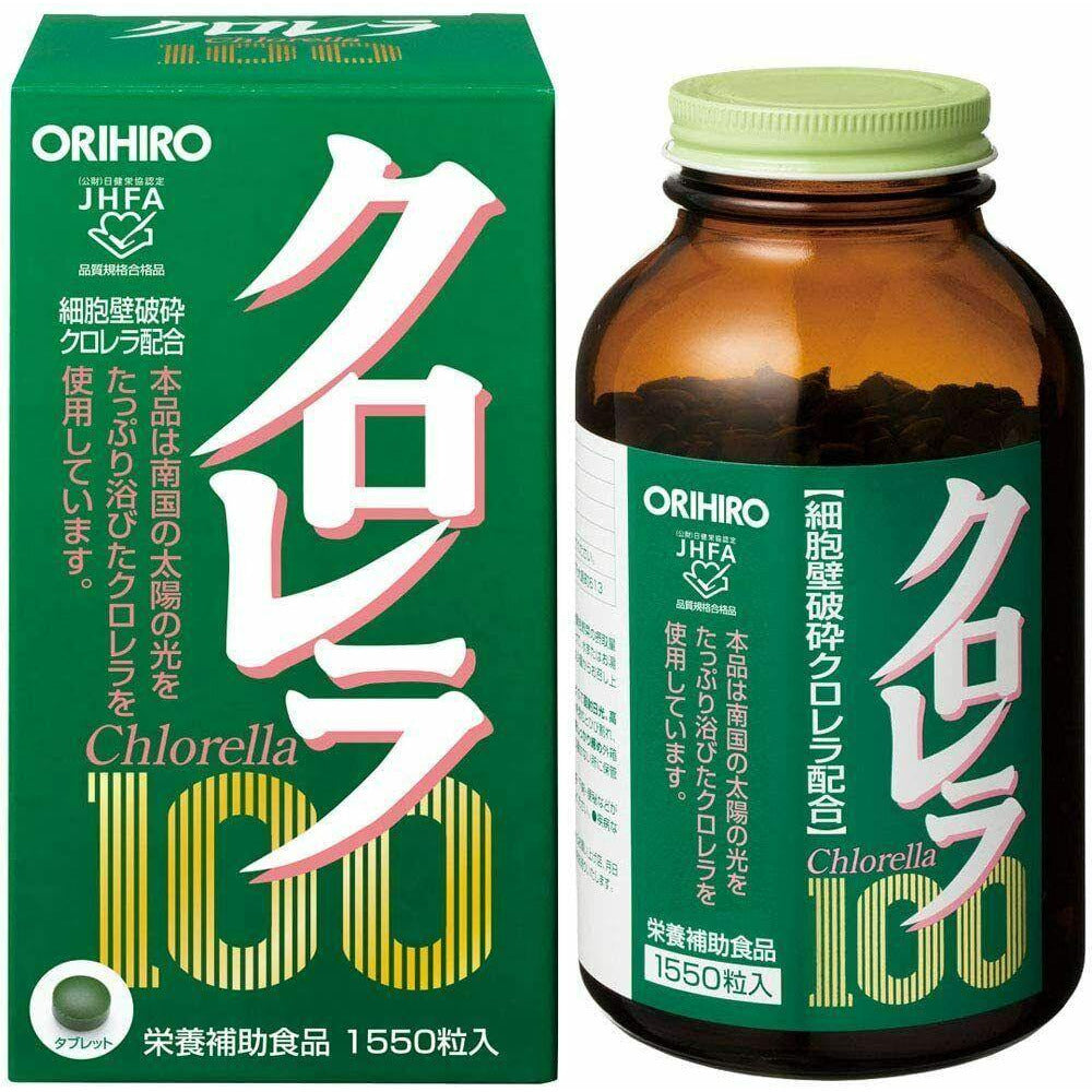 ORIHIRO Chlorella 100(with cell wall crushed chlorella)1550 tablets