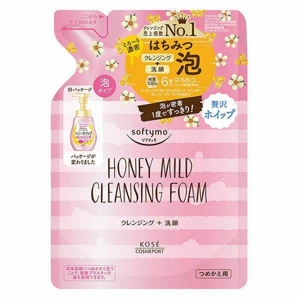 KOSE Cosmeport SOFTYMO Honey Whip Makeup Remover Cleansing Foam 170ml Refill