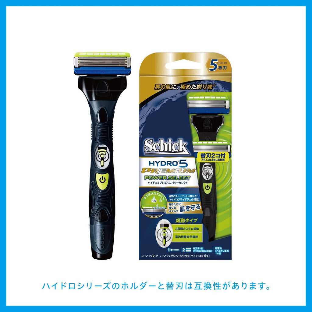 Schick  Hydro 5 Premium 5 Blades Men's Razor Spare Blades 8 Pieces with 2 Alkaline AAA Batteries
