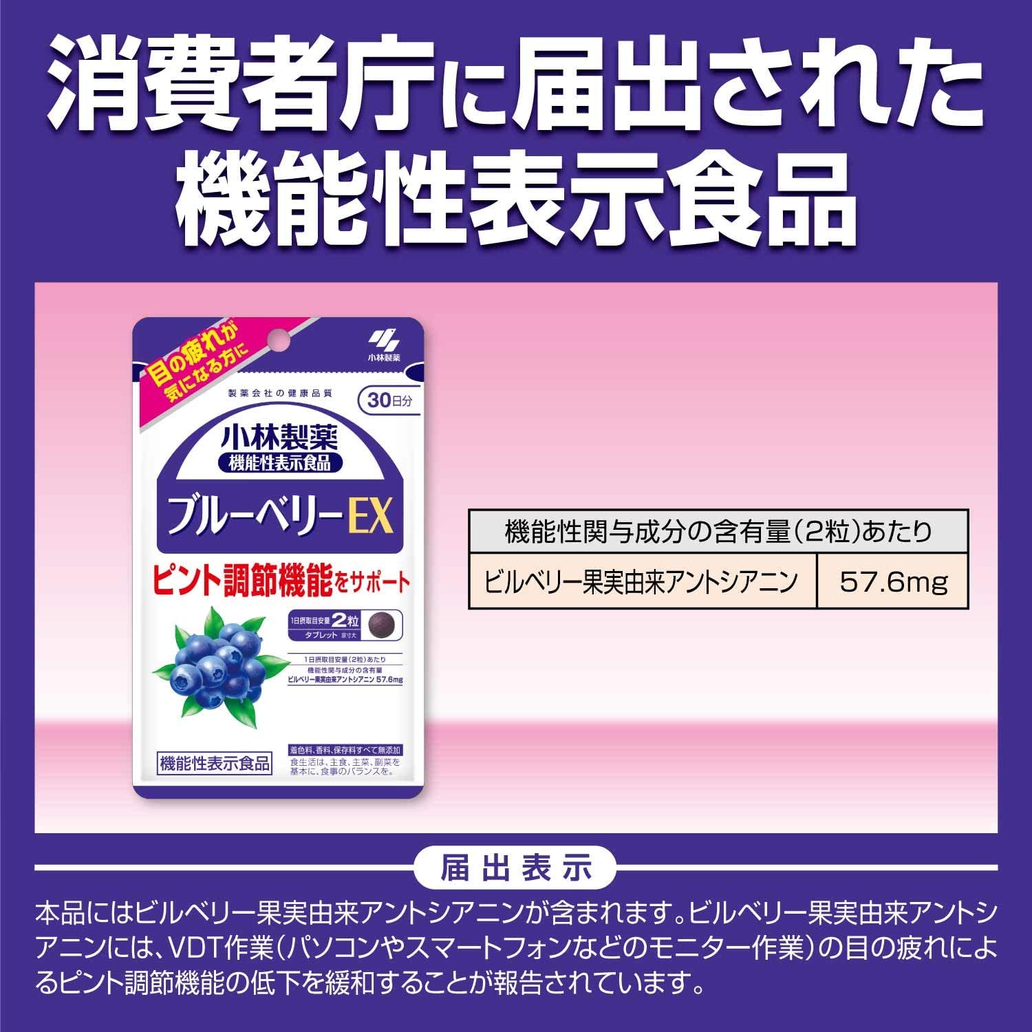 KOBAYASHI Pharmaceutical Blueberry EX 60 tablets