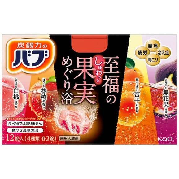 Kao Bub Blissful Fruit Meguri Carbonic Acid Type 12 tablets /  bathwater additive