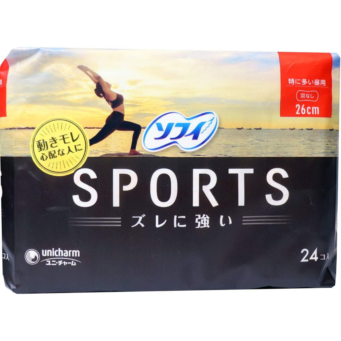 Unicharm Sofy sanitary napkin SPORTS 26cm wingsless 24 sheets