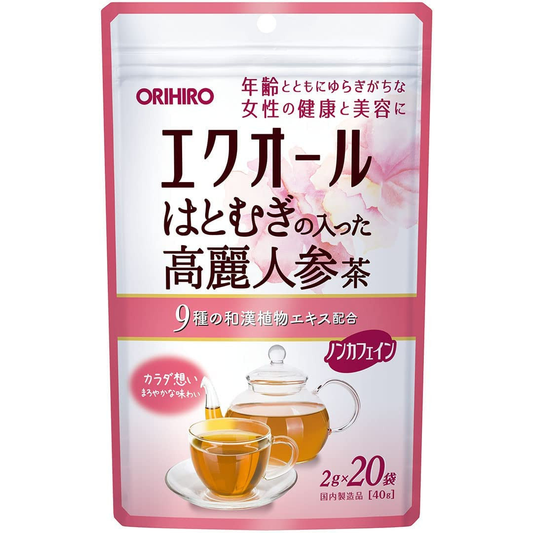 Orihiro Equol Hatomugi Ginseng Tea 2g x 20 bags