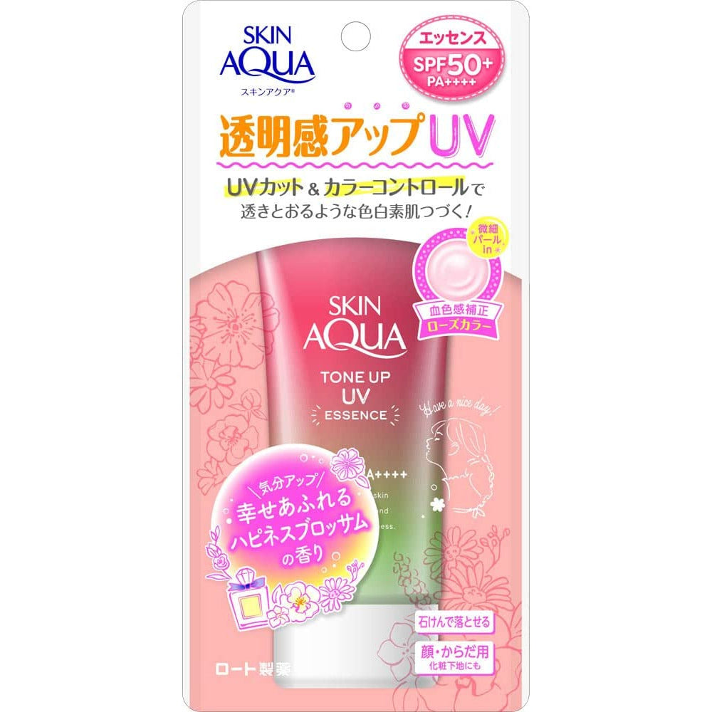 Rohto Skin Aqua Tone Up UV Essence Happiness Aura SPF50 + / PA ++++ 80g Sunscreen