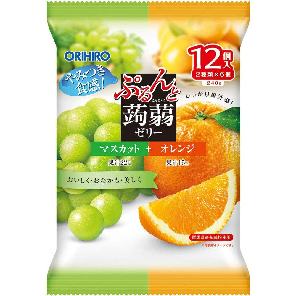 Orihiro Purun and Konjac Jelly Pouch Muscat + Orange 240g