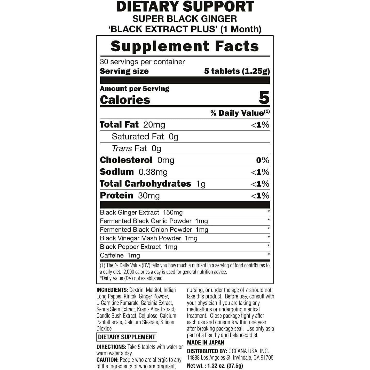 Svelty Black Ginger Diet Supplement 150 Tablets