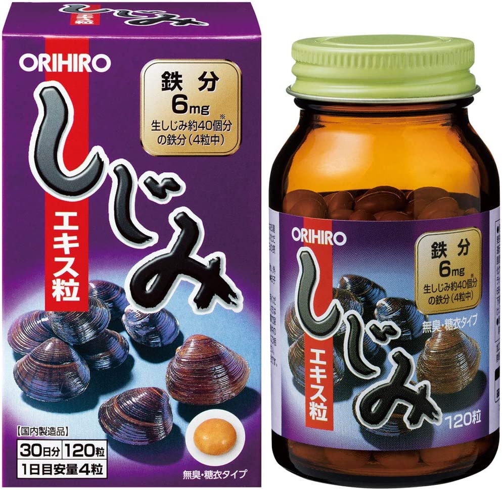 ORIHIRO Shijimi Clam Extract Grain / Iron Supplement for 30 Days