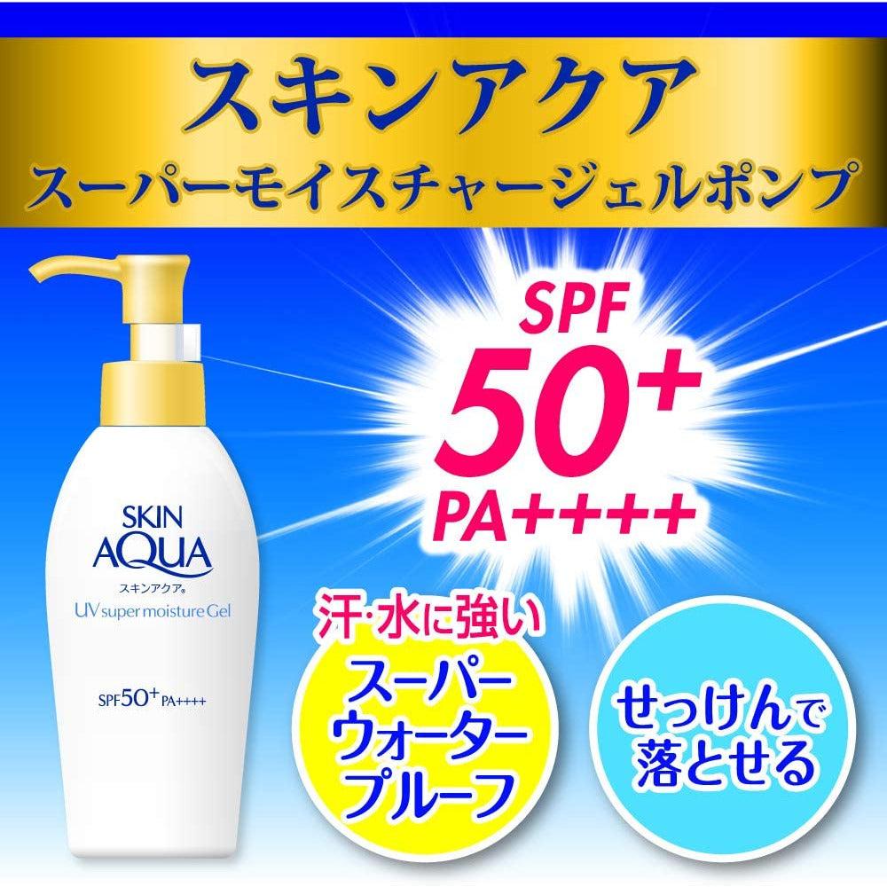 Rohto Skin Aqua Sunscreen Super Moisture Gel Pump SPF50+/PA ++++ 140g