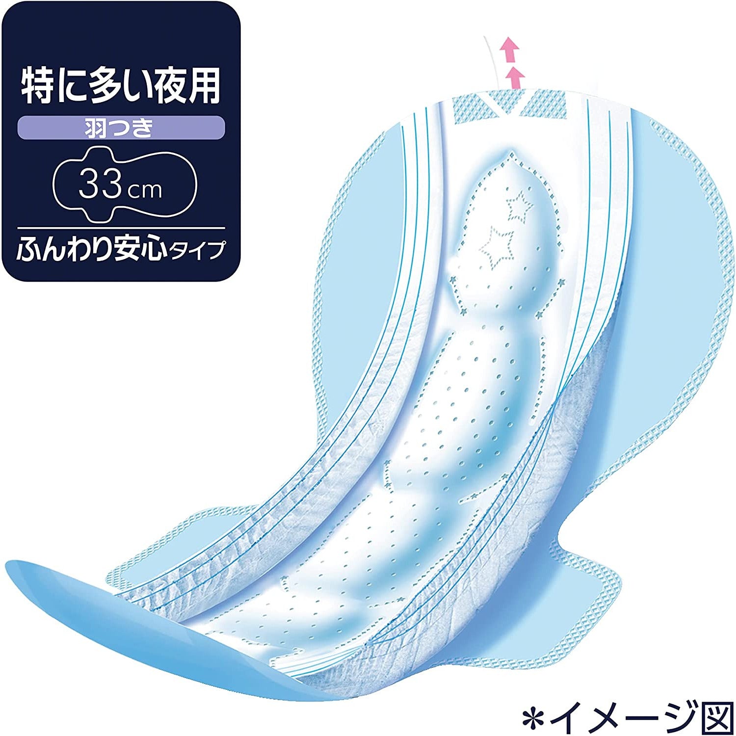 Unicharm Sofy sanitary napkin super deep sleep guard for especially heavy nights with wings 33 cm 22 sheets