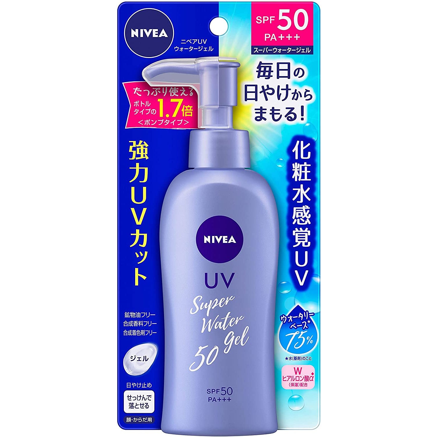 Nivea Sun Protect Water Gel SPF 50/PA +++ Pump 140g Import Japan