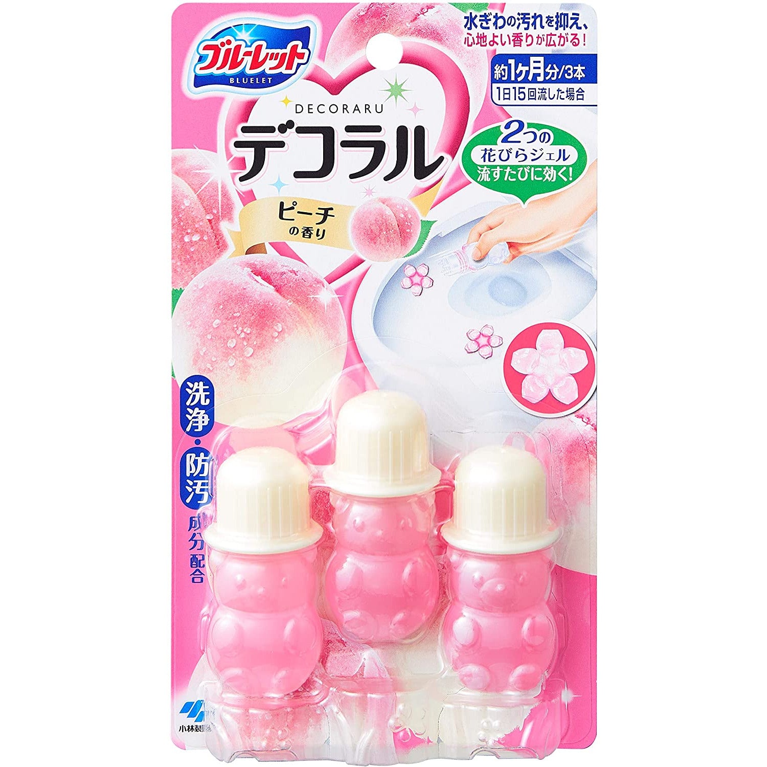 Kobayashi Seiyaku Blulet Decoral Peach Fragrance 7.5g x 3 toilet air freshener
