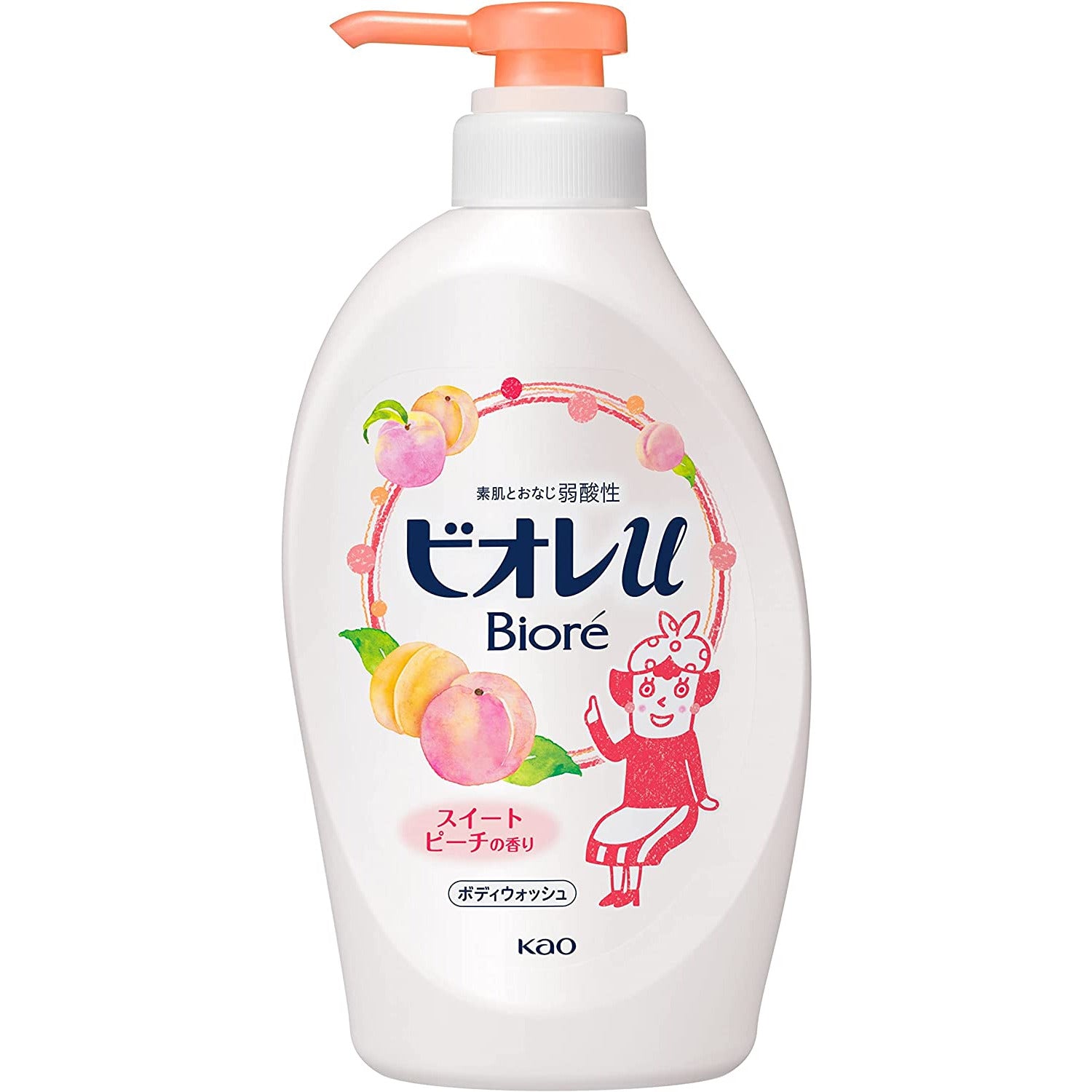 Kao Biore U Body Wash Sweet Peach Fragrance Pump 480ml