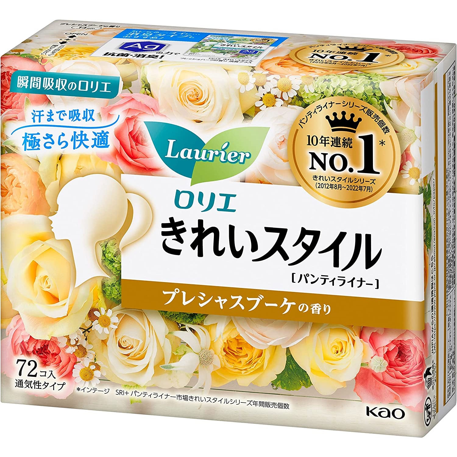 Kao Laurier Kirei Style Napkin Precious Bouquet Fragrance 72 pieces